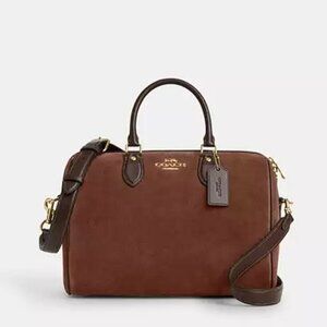 NWT - Coach Large Rowan in Vintage Brown Suede